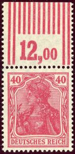 Deutsches Reich 145IIW Postfrisch 40 Pfg. OR Walze 2'9'2