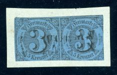 Thurn & Taxis 8 (2) Briefstück 3 Kr. schw./dunkelblau