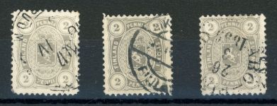 Finnland 12Bxa,yb (2) Gestempelt 2 P. in 3 versch. Farben