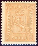 Norwegen 12 2 Sk. orange in postfrischer Erhaltung
