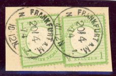 Deutsches Reich 23a (2) Briefstück 2mal 1 Kr. auf Luxusbfst. mit 2 idealen K...