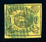 Braunschweig 11A Gestempelt 1 Sgr. schw./gelb