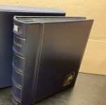 Deutsche Post  Ganzsachen -Album  + Schuber   blau  groß für 200 Belege gebraucht