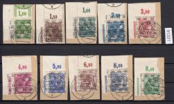Bizone 1948  Mi. Nr. 41-51 II  ex (Netz) gestempelt  ECKRAND  geprüft  Befund