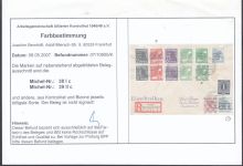Bizone 1948  Mi. Nr. 38 I c, 39 II c  (Band+Netz) gestempelt gepr.  Befund
