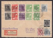 Bizone 1948  Mi. Nr. 38 I c, 39 II c  (Band+Netz) gestempelt gepr.  Befund