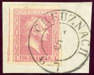 Preussen 10a Briefstück 1 Sgr. hellrosa