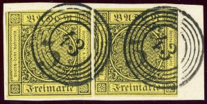 Baden 2b ( 2) Briefstück 3 Kr. schw./gelb