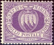 San Marino 5 Ungebraucht mit Falz 40 Cmi. violett, tadellos ungebr.