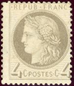 Frankreich 47 Ungebraucht mit Falz 4 C. grau, tadellos ungebr.