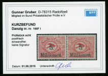 Danzig 180FI Postfrisch 5 Mill. a. 10000 Mk. Fehldruck