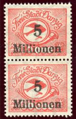 Danzig 180FI Postfrisch 5 Mill. a. 10000 Mk. Fehldruck