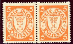 Danzig 193Dy (2) Postfrisch 5 Pfg. Rollenmarke im waager. Paar