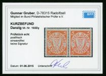 Danzig 193Dy (2) Postfrisch 5 Pfg. Rollenmarke im waager. Paar