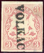 Bayern 15 Gestempelt 3 Kr. rosa, vollrd.  mit selt. L1 VOLKAC(H)