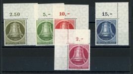 Berlin 75-79ER Postfrisch Glocke re., oberer Eckrandsatz bis 30 Pfg. re.