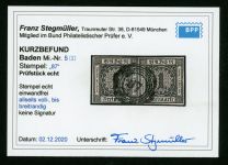 Baden 5 (2) Gestempelt 1 Kr. schw./wei