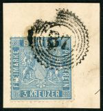 Baden 10a Briefstück 3 Kr. gute Farbe mit markanter Abart