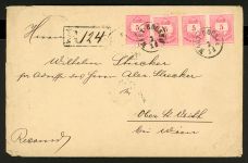 Ungarn 17 (4) 5 Kr. rot im waager. 3erStreifen und Einzelst