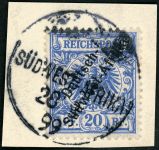 Dsw Stempel 4 Briefstück 28/8 99, Wdst. I ohne Ort a. Luxusbfst. 20 Pfg.