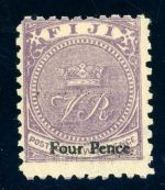 Fidschi-Inseln 23 Ungebraucht mit Falz Four Pence a. 2 P. lila