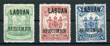 Labuan 61-63Sp. Ungebraucht mit Falz 3 Werte mit Specimen Aufdr.