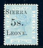 Ungebraucht ohne Gummi 5 S. Sierra Leone a. 1 Sch. gr