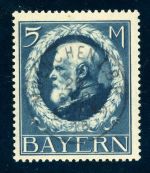 Bayern 107Ia Gestempelt 5 Mk. Friedensdruck dunkelblau