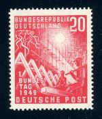 Bundesrepublik 112VII Postfrisch 20 Pfg. Bundestag mit Plf. "Dorn am Dachfirst"