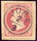 Hannover 23y Briefstück 1 Gr. rosa auf Luxusbfst. mit perfektem schwarzlauen...