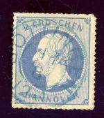 Hannover 24y Gestempelt 2 Gr. blau mit blauem K2 G