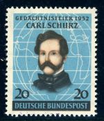 Bundesrepublik 155M Ungebraucht mit Falz 20 Pf. Schurz mit unten viol. Handst...