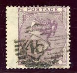 Grossbritannien 14BR Gestempelt 6 Pence viol. mit Breitrand links