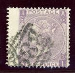 Grossbritannien 25 Pl.5BR Gestempelt 6 P. viol. Pl. 5 BR links