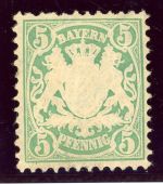 Bayern 38a Ungebraucht mit Falz 5 Pfg. bl