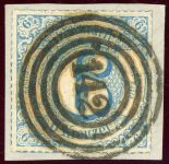 Thurn & Taxis 53 Briefstück 6 Kr. blau auf Luxusbfst. mit glasklarem NS 142 ...