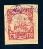 Dsw Stempel 13 Briefstück Epukiro 10.11.06, viol. Wdst a. Kab.-Bfst. 10 Pfg.