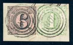 Thurn & Taxis Nummernstempel 9,20 Briefstück 108 Engelrod