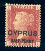 Zypern 7III Pl.215 Ungebraucht mit Falz Half-Penny a. 1 P. Pl. 215