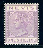 Nevis 24 Ungebraucht mit Falz 1 Sh. lila, tadellos ungebr.