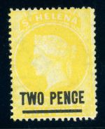 St. Helena 6D Ungebraucht mit Falz 2 P. a. 6 P. gelb