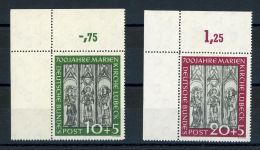 Bundesrepublik 139-140ER Marienkirche in li. oberen postfrischen Bogenecken