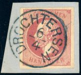 Hannover 14a Briefstück 1 Gr. karmin auf Luxusbfst. mit idealem bl. K1 DROCH...