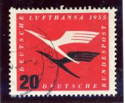 Bundesrepublik 208(DD) Gestempelt 20 Pfg. Lufthansa mit Schmitzdruck der schw...