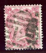 Grossbritannien 18 Gestempelt 3 P. karmin, zentr. gest. Kab-St