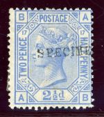 Grossbritannien 51SP. Ungebraucht mit Falz 2 1/2 P. Pl. 17 mit Specimenaufdr.