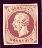 Hannover 14dII Ungebraucht mit Falz 1 Gr. weinrot feiner Druck