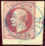 Hannover 14aER Gestempelt 1 Gr. rosa