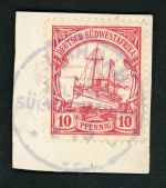 Dsw Stempel 26 Briefstück ARAHOAB, klar a. Kab-Bfst. 10 Pfg.