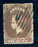 Ceylon 17A Gestempelt 6 P. braun